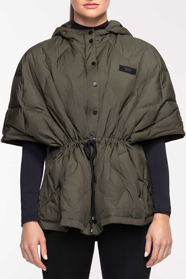 Hooded Poncho Puffer